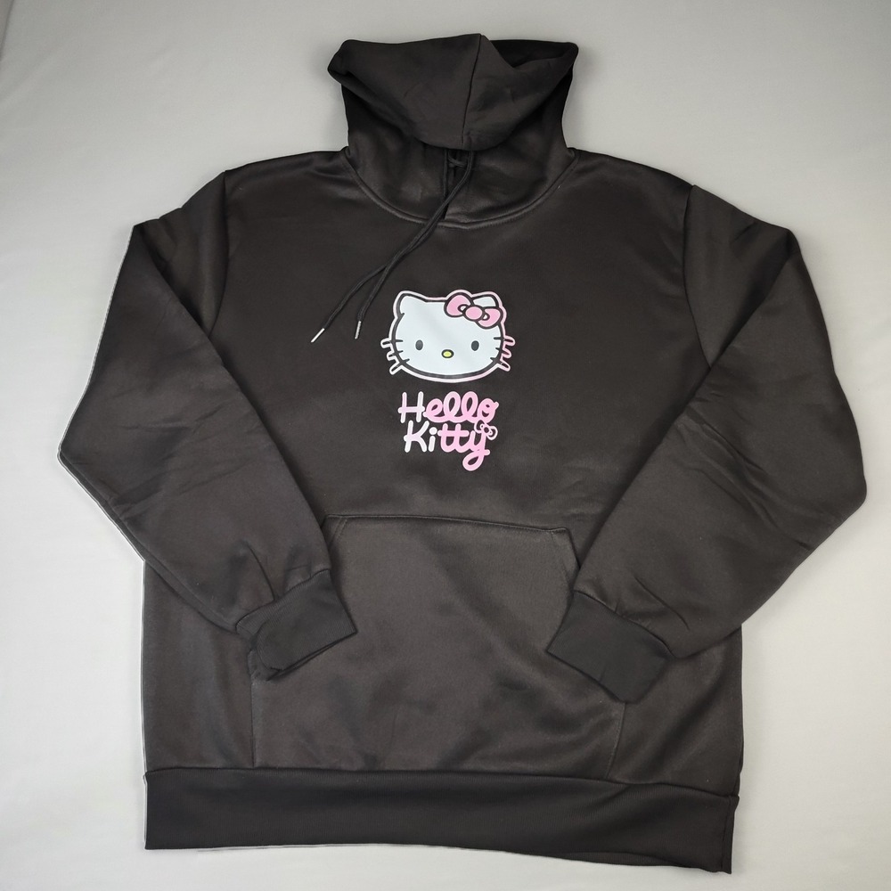 Sanrio Hello Kitty And Friends Hoodie Women's XL Black Pink Fleece Graphic Print